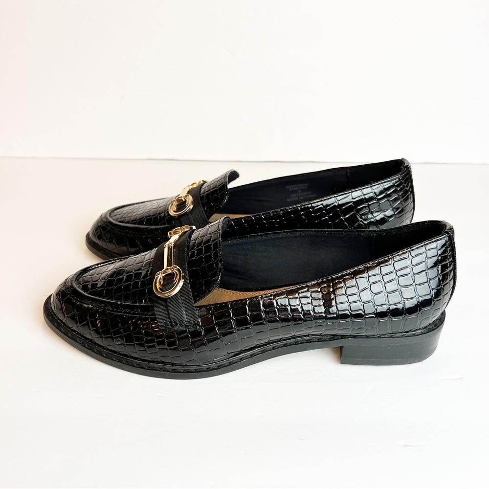 ASOS Vegan Mock Croc Gold Hardware Slip On Oxford Loafers Women’s UK 5 / US 7.5 - Picture 7 of 16